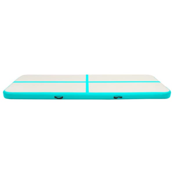 Uppblåsbar gymnastikmatta med pump 500x100x20 cm PVC grön
