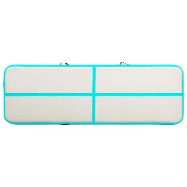 Uppblåsbar gymnastikmatta med pump 500x100x20 cm PVC grön