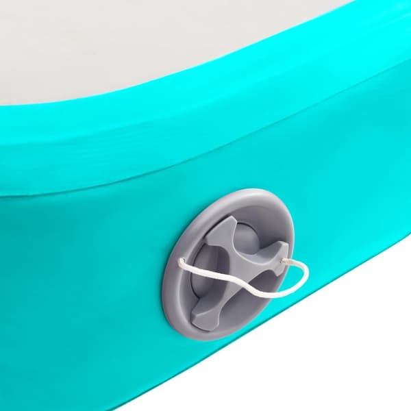 Uppblåsbar gymnastikmatta med pump 500x100x20 cm PVC grön