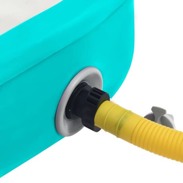 Uppblåsbar gymnastikmatta med pump 500x100x20 cm PVC grön
