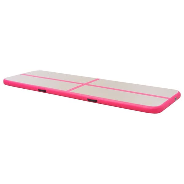 oppustelig gymnastikmåtte med pumpe 300 x 100 x 10 cm PVC Pink