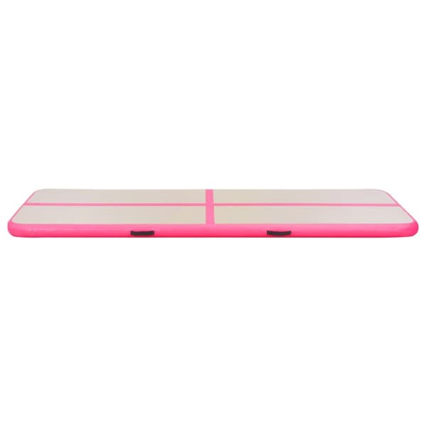oppustelig gymnastikmåtte med pumpe 300 x 100 x 10 cm PVC Pink