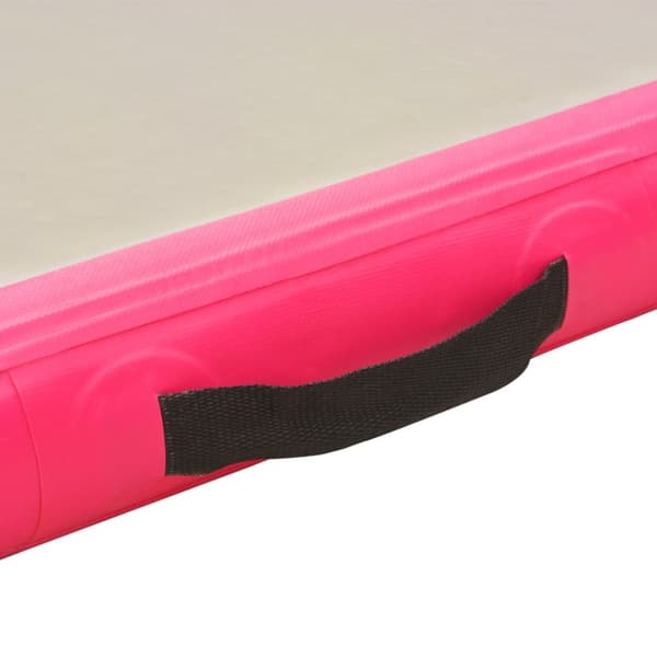 oppustelig gymnastikmåtte med pumpe 300 x 100 x 10 cm PVC Pink