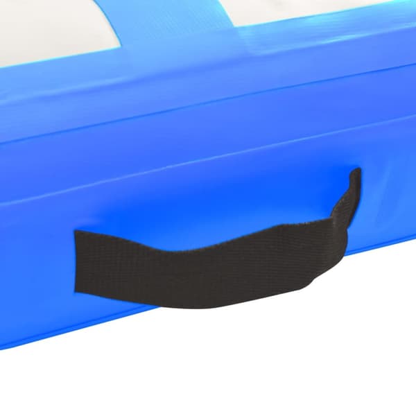 Uppblåsbar gymnastikmatta med pump 400x100x15 cm PVC blå