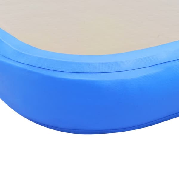 oppustelig gymnastikmåtte med pumpe 300 x 100 x 10 cm PVC blå