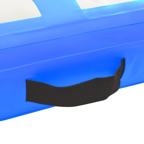 Uppblåsbar gymnastikmatta med pump 600x100x15 cm PVC blå