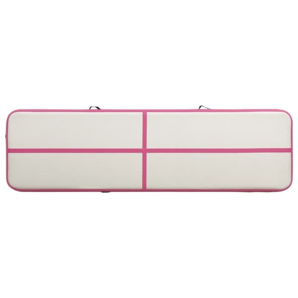 Uppblåsbar gymnastikmatta med pump 800x100x20 cm PVC rosa