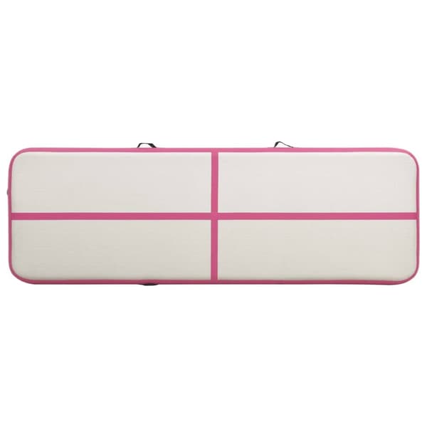 Täytettävä voimistelumatto pumpulla 400x100x15 cm PVC pinkki