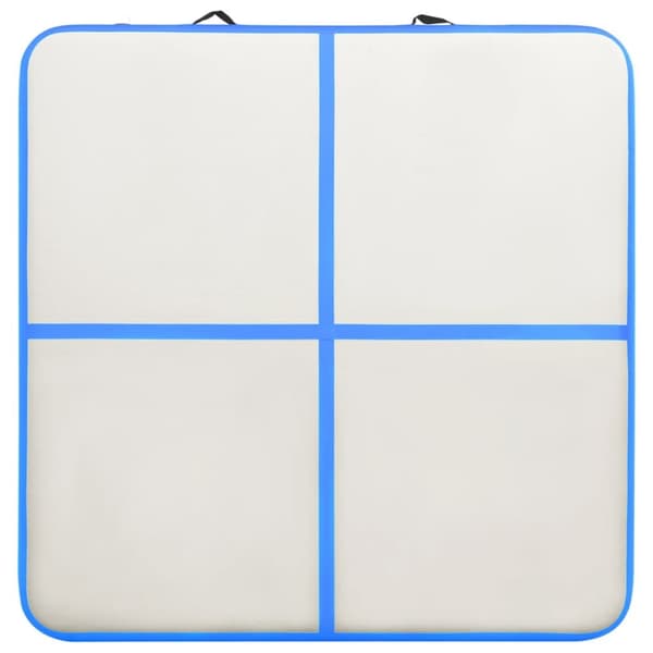 Uppblåsbar gymnastikmatta med pump 200x200x15 cm PVC blå