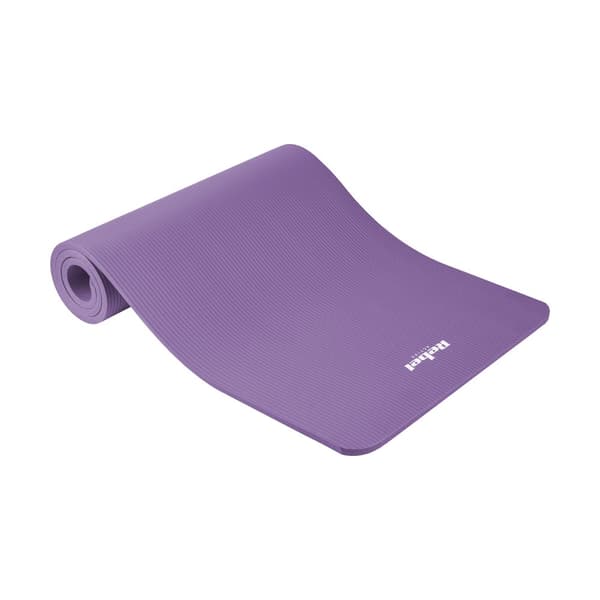 Gymnastikmatta för yoga, pilates, fitness, 183x61cm, tjocklek 1,5cm, NBR-material, lila, REBEL ACTIVE