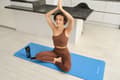 Miniatyrbillede 6 af 6: Gymnastikmåtte til yoga, pilates, fitness, 183x61cm, tykkelse 1,5cm, NBR materiale, blå, REBEL ACTIVE