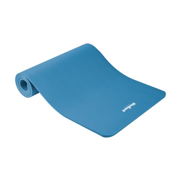 Gymnastikmatta för yoga, pilates, fitness, 183x61cm, tjocklek 1,5cm, NBR material, blå, REBEL ACTIVE