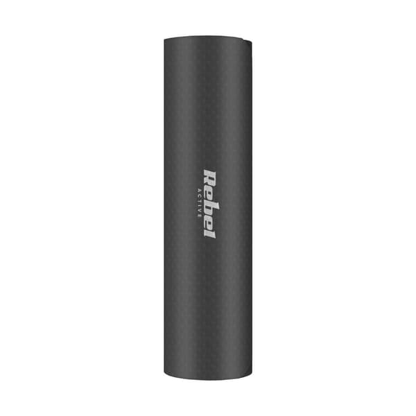 Gymnastikmåtte til yoga, pilates, fitness, 183x61cm, tykkelse 6mm, TPE materiale, sort, REBEL ACTIVE