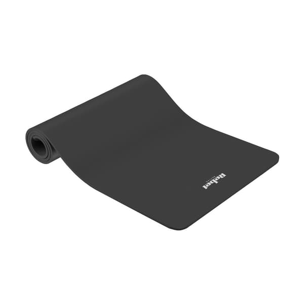 Gymnastikmåtte til yoga, pilates, fitness, 183x61cm, tykkelse 6mm, TPE materiale, sort, REBEL ACTIVE