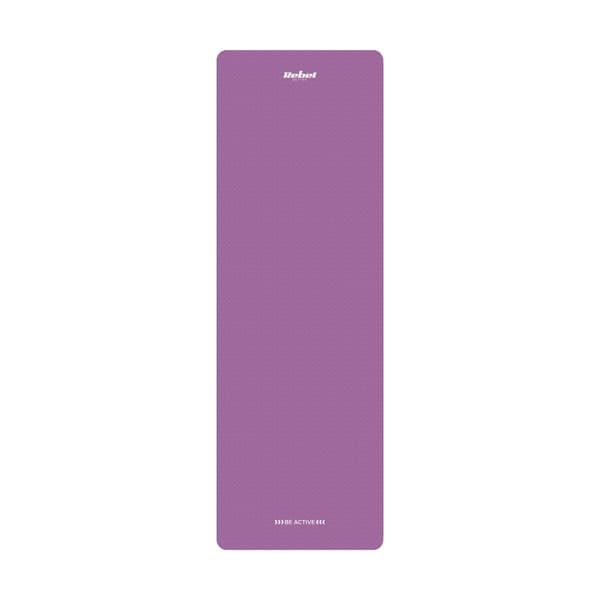 Gymnastikmatta för yoga, pilates, fitness, 183x61cm, tjocklek 6mm, TPE-material, lila, REBEL ACTIVE