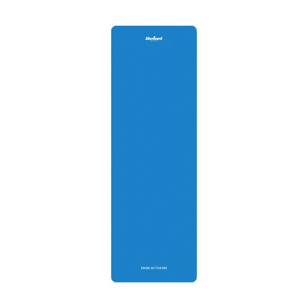 Gymnastikmatta för yoga, pilates, fitness, 183x61cm, tjocklek 6mm, TPE-material, blå, REBEL ACTIVE