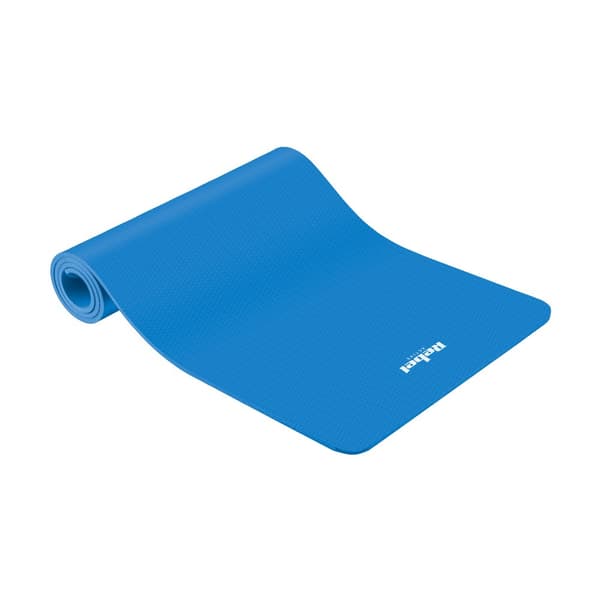 Gymnastikmatta för yoga, pilates, fitness, 183x61cm, tjocklek 6mm, TPE-material, blå, REBEL ACTIVE