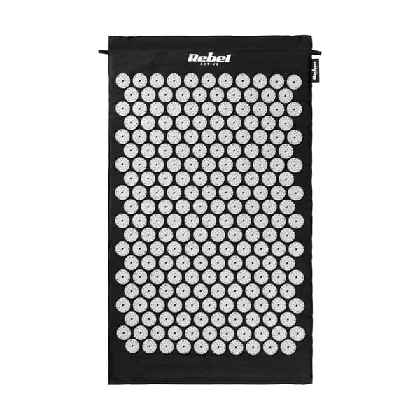 Sundhedsmåtte med akupressurpigge med pude, 72x42cm, sort, Rebel Active