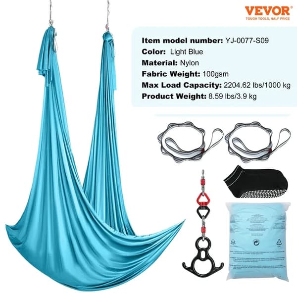 Aerial Yoga Swing Set, 87/11 Yard Längd, Antigravity Design, grön 10x28m
