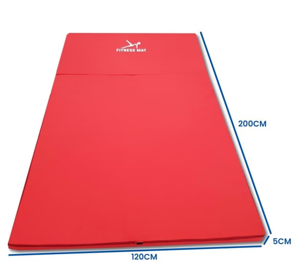 Vandtæt fitness- & yogamåtte, 120x200 cm, 5 cm tyk, skumkerne for komfort & hygiejne