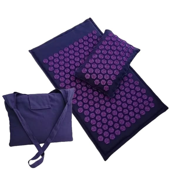 Akupressuurimatto-setti, 10 mm paksuus, kannettava laukku,violetti setti