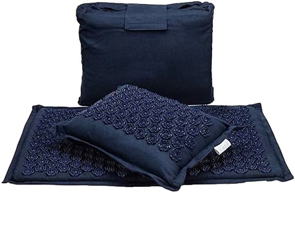 Akupressuurimatto-setti, 10 mm paksuus, kannettava laukku,Laivastonsininen sarja