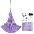 Miniatyrbillede 1 af 2: Aerial Yoga Hammock Sæt, 250 kg Vægtkapacitet, Inkluderer Yoga Sokker & Loftmontering, Lilla 2,8x1,5m