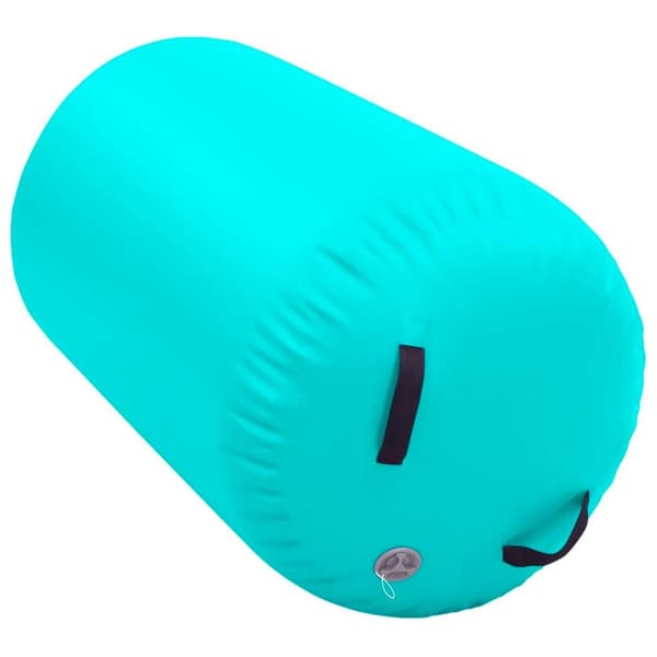 vidaXL Oppblåsbar gymnastikkrull med pumpe 100x60 cm PVC grønn