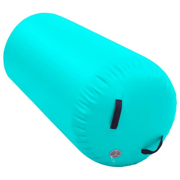 vidaXL oppustelig gymnastikrulle med pumpe 120x75 cm PVC grøn