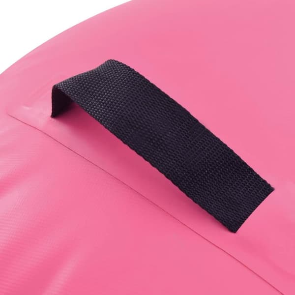 vidaXL oppustelig gymnastikrulle med pumpe 120x90 cm PVC lyserød