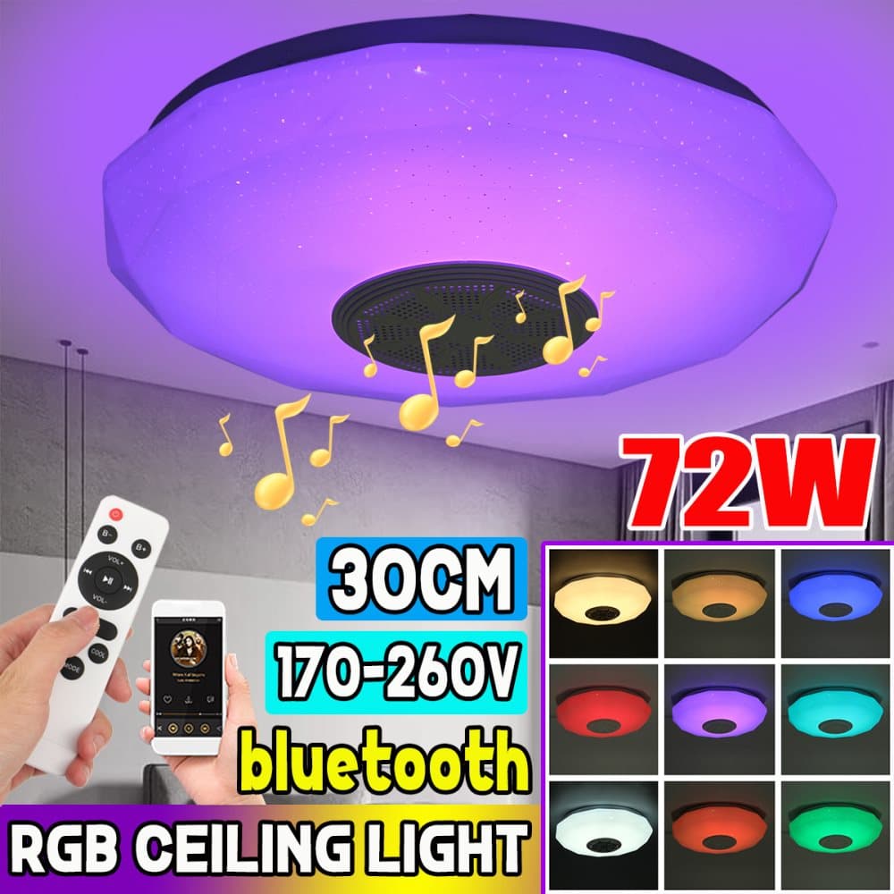 RGB LED Taklampor Hembelysning 30CM APP bluetooth Musikljus Sovrumslampor Smart Taklampa APP & Fjärrkontroll
