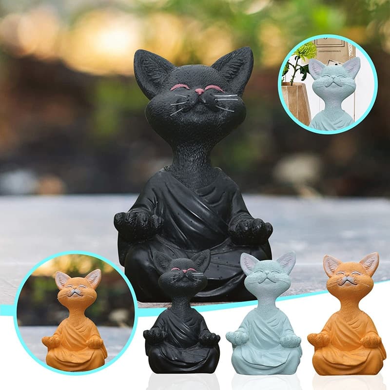 Happy Buddha Cat, katt, Zen, Yoga, Meditation