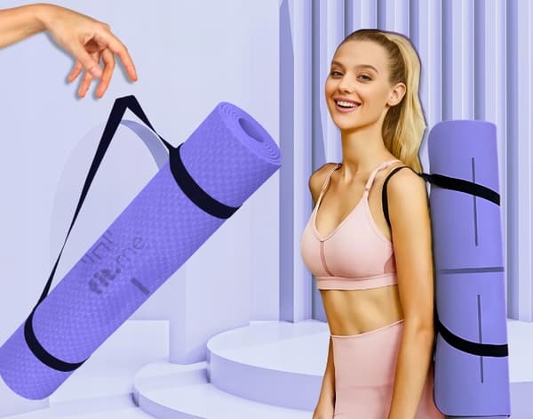 ANTI-SLIP YOGA MÅTE MED TRÆNINGSMØNSTER HOLDBAR KOMFORTABEL STOR