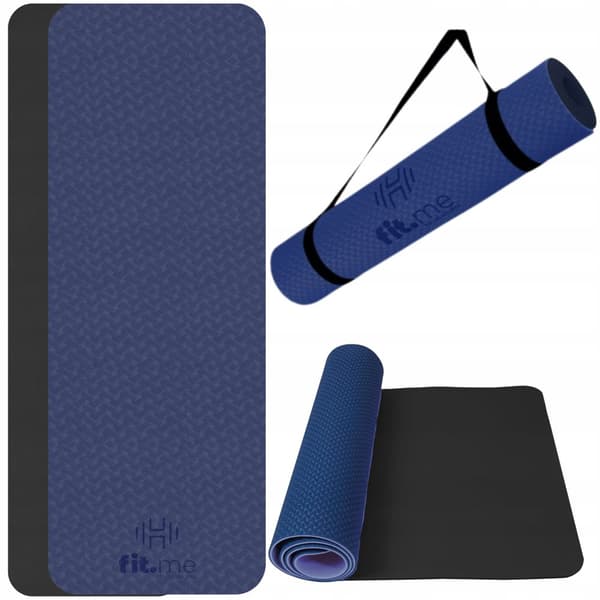 YOGA MATTE TO-FARVE ANTI-SLIP TRÆNINGSSTØTTE MÅTTER TPE HOLDBARE