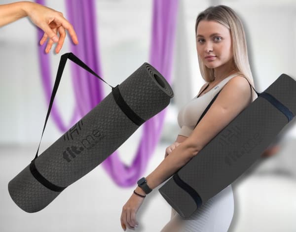 ANTI-SLIP YOGAMATTA 1 CM TJOCK FÖR ÖVNING SLÅBAR BEKVÄMLIG
