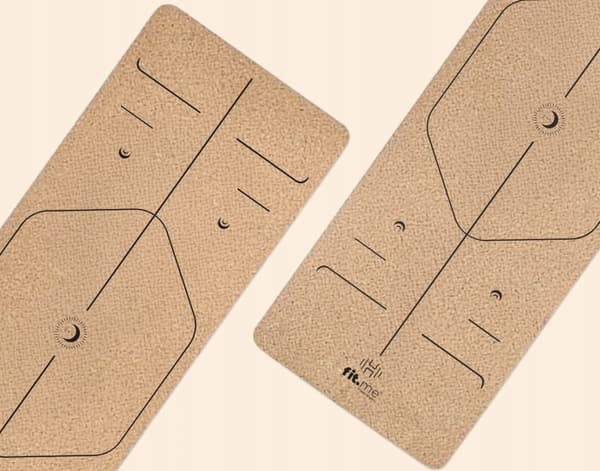 ANTI-SLIP YOGAMATTA MED MÖNSTER FÖR ÖVNINGAR, KORK-GUMMI, BEKVÄM