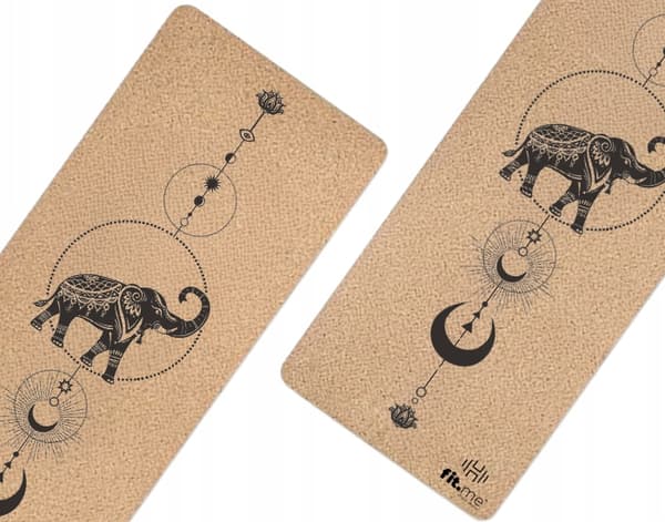 Fit.Me Yogamatta Kork/TPE-mönster III (elefant)