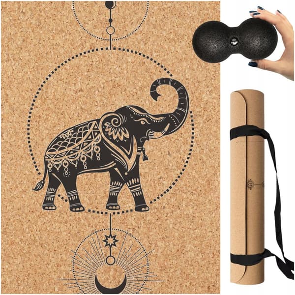Fit.Me Yogamatta Kork/TPE-mönster III (elefant)