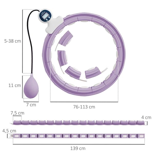 Smart Hula Hoop, 76-113 cm, Lilla