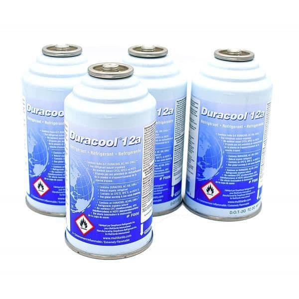 Set med 4 Duracool 12a burkar, ersätter R12, R134a och 1234yf