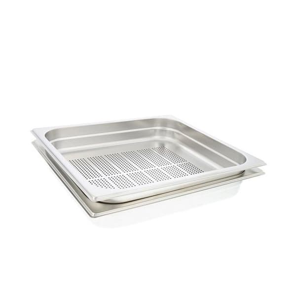 Tillagningsplåt för ångugn - AEG - Perforerad stekpanna i rostfritt stål (35,5 x 32,5 x 5 cm)