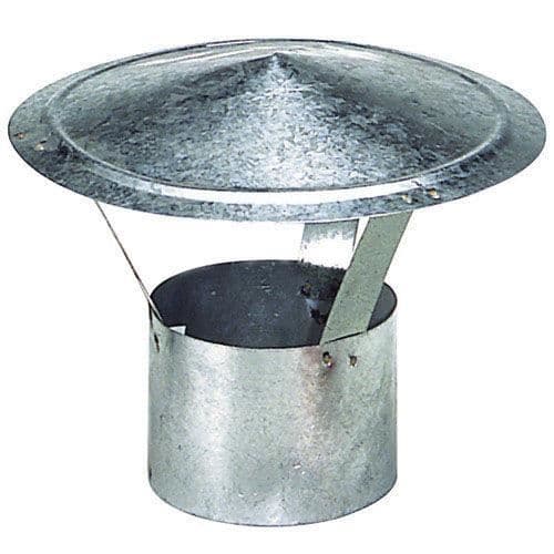 Galvaniserat huva - Ej specificerat - 100 mm - Ideal för vedeldade spisar - Färg: grå - Typ: Huva