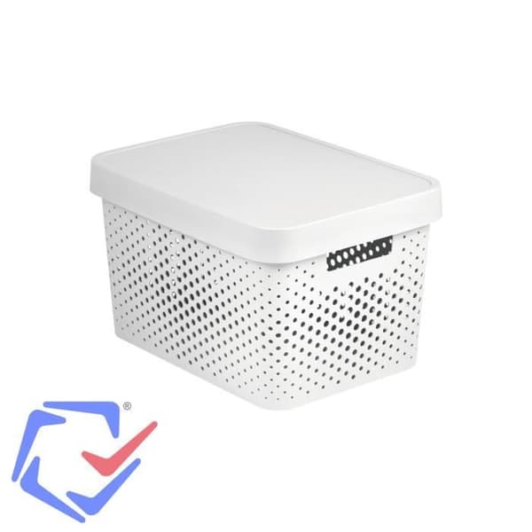 Genombruten låda med Curver Infinity lock - Vit - 17l