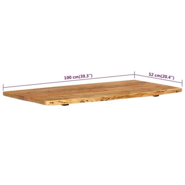vidaXL Bänkskiva för badrum massivt akaciaträ 100x52x2,5 cm
