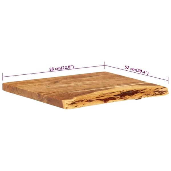 vidaXL Bänkskiva för badrum massivt akaciaträ 58x52x3,8 cm