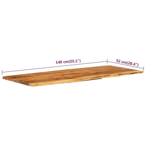 vidaXL bordplade til toiletbord 140x52x2,5 cm massivt akacietræ
