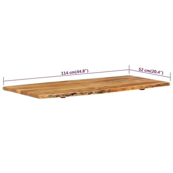 vidaXL bordplade til toiletbord 114x52x2,5 cm massivt akacietræ