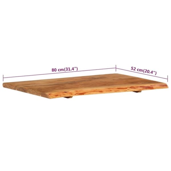vidaXL bordplade til toiletbord 80x52x2,5 cm massivt akacietræ