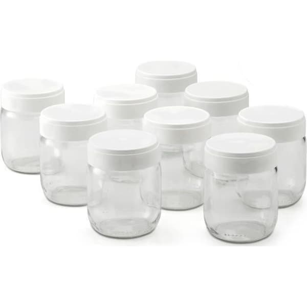 LAGRANGE Set med 9 yoghurtgrytor - 430301 - 185 g - Transparent och vit