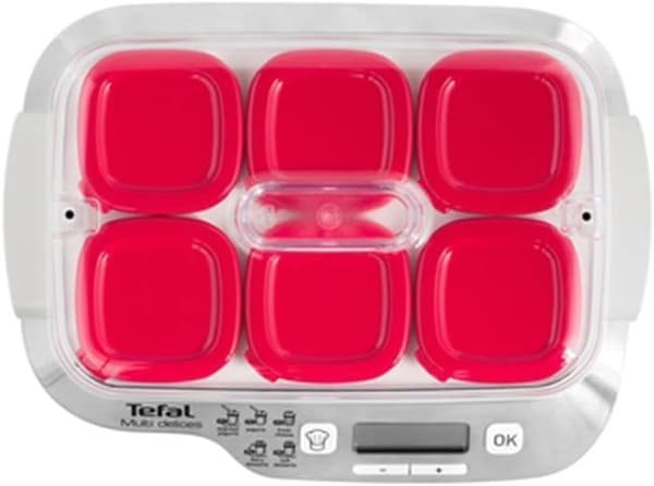 Yoghurtmaskin - Tefal - YG660132 - 6 kastruller - Tål diskmaskin - Vit